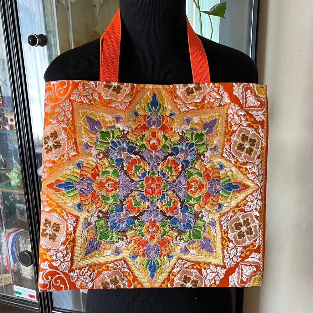Colorful Embroidered Tote Bag